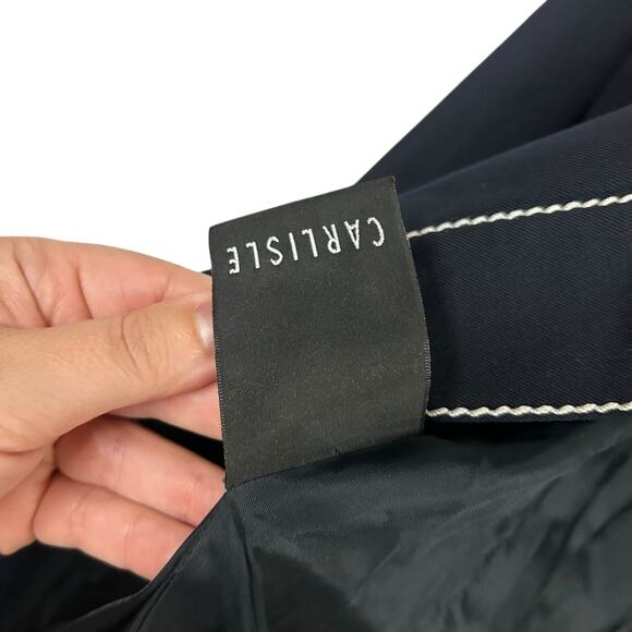 Carlisle Quiet Luxury Wool Blend Jacket Navy Contrast Stitch Size 8 - Picture 8 of 9